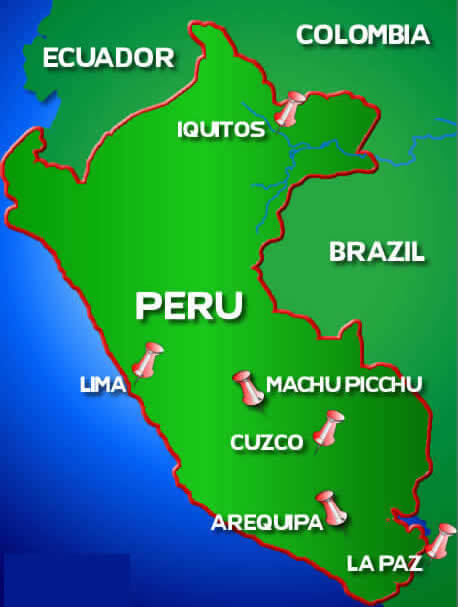 Peru stadte Map